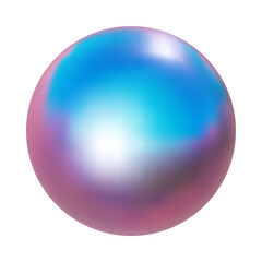 3d pink blue metal neon gradient shere render. Vector abstract ball. Futuristic iridescent holographic isometric shape