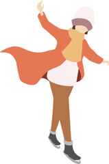 スケートをする女性