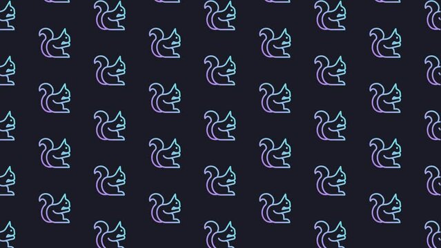 Squirrel Dark Blue Animated Loop Background 4K