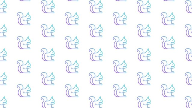 Squirrel White Animated Loop Background 4K