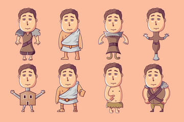 a set of funny cartoon characters