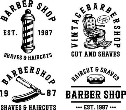 Barber shop element illustration