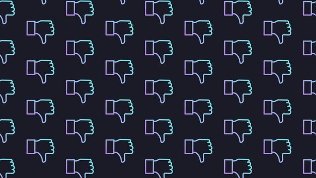 Thumb Up Down Dark Blue Animated Loop Background 4K