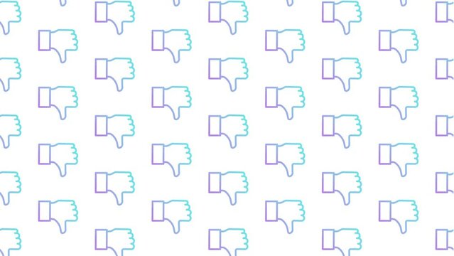 Thumb Up Down White Animated Loop Background 4K