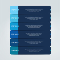 Table, schedule design template with 7 row. Vector banner. - obrazy, fototapety, plakaty