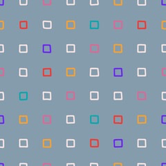 Hand drawn seamless squares pattern. Abstract background with hand drawn line shapes.