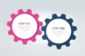 Two elements chart, scheme, diagram. Infographic template.