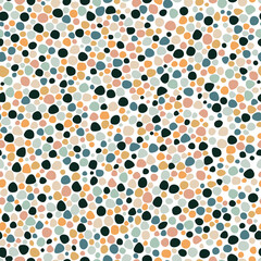 Polka dot. Seamless repeat pattern of colorfull circles, points. Vector.