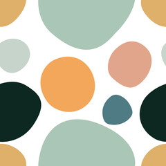 Polka dot. Seamless repeat pattern of colorfull circles, points. Vector.