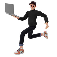 Unique Male Character Pose 3D Illustration