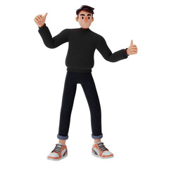 Unique Male Character Pose 3D Illustration