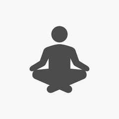 Meditation icon vector isolated. Yoga, fitness, pose, exercise symbol. 