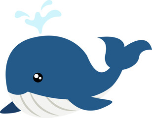walvis cartoon illustratie geïsoleerd object
