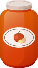 apple jam glass can cartoon illustration isolated object