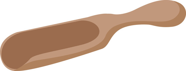 wooden tea spoon cartoon illustration isolated object