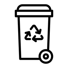 recycle bin line icon