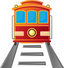 cable tram cartoon illustration