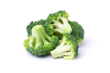 Fresh raw Broccoli isolated on white background.