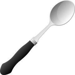 Cartoon kitchenware cultery stainless spoon gray gradient color
