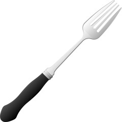 Cartoon kitchenware cultery stainless fork gray gradient color