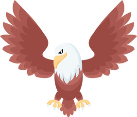 Cartoon animal bird eagle isolated object illustration