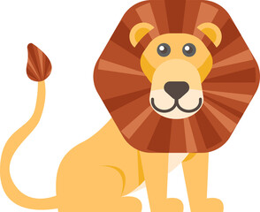 Fototapeta premium Cartoon cute animal lion isolated object illustration