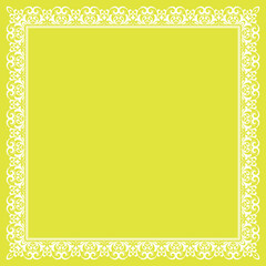 Decorative frame Elegant vector element for design in Eastern style, place for text. Floral yellow and white border. Lace illustration for invitations and greeting cards