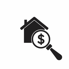 Home appraisal icon. Real estate clipart isolated on white background