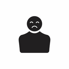 Sad man icon. Simple illustration of sad man icon for web design isolated on white background