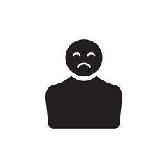 Sad man icon. Simple illustration of sad man icon for web design isolated on white background