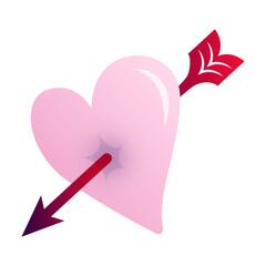 Arrow piercing heart vector illustration