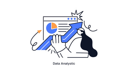 Flat vector design statistical and Data analysis for business finance investment concept. Flat vector illustration isolated on white background
