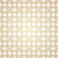 Seamless pattern with gold damask ornament motifs.