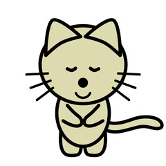 お辞儀するネコ　イラスト