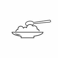 Line icon plate of food