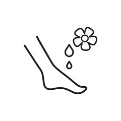 Feet massage aroma oil line icon. linear style sign for mobile concept and web design. Aromatherapy, foot spa outline icon