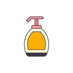liquid soap icon in color, isolated on white background 