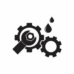 gears and wrench icon illustration