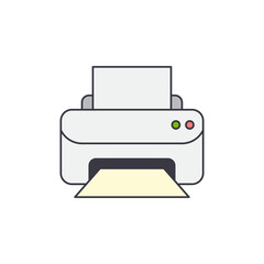 printer icon in color, isolated on white background 