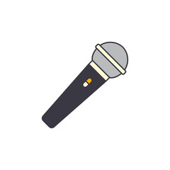 Karaoke, microphone icon in color, isolated on white background 