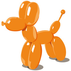 chien ballon orange - obrazy, fototapety, plakaty