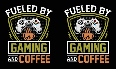 Future gaming and coffee
 T-shirt design.
