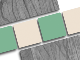 Elegant square business card on wood mockup