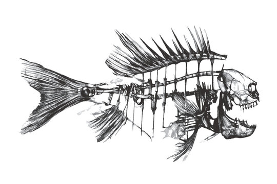 Fish Skeleton Sketch Images – Browse 1,826 Stock Photos, Vectors, and Video