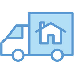 real estate, moving house service, truck van, house, vehicle, delivery, home, professional, resident, property, icon, line, moving, move, transport, transportation, car, truck, lorry, tractor, service