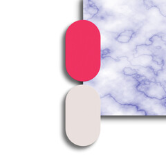 Round vertical business card on marble mockup