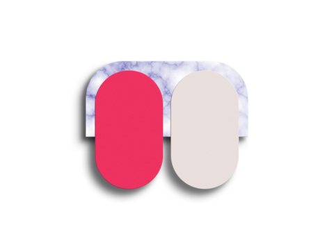 Round vertical business card on marble mockup