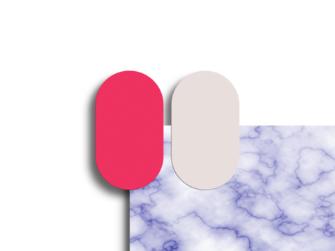 Round vertical business card on marble mockup