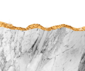 Gold and marble ripped edges, modern border