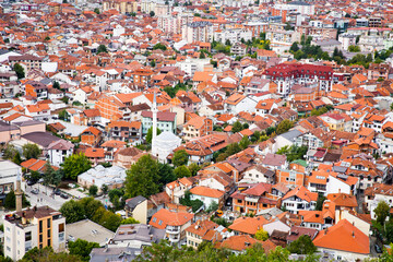 Prizren Old Town and Sinan Pasha Mosque. Popular Tourist Destination in Kosovo. Historic and touristic city located in Prizren. Balkans. Europe. 